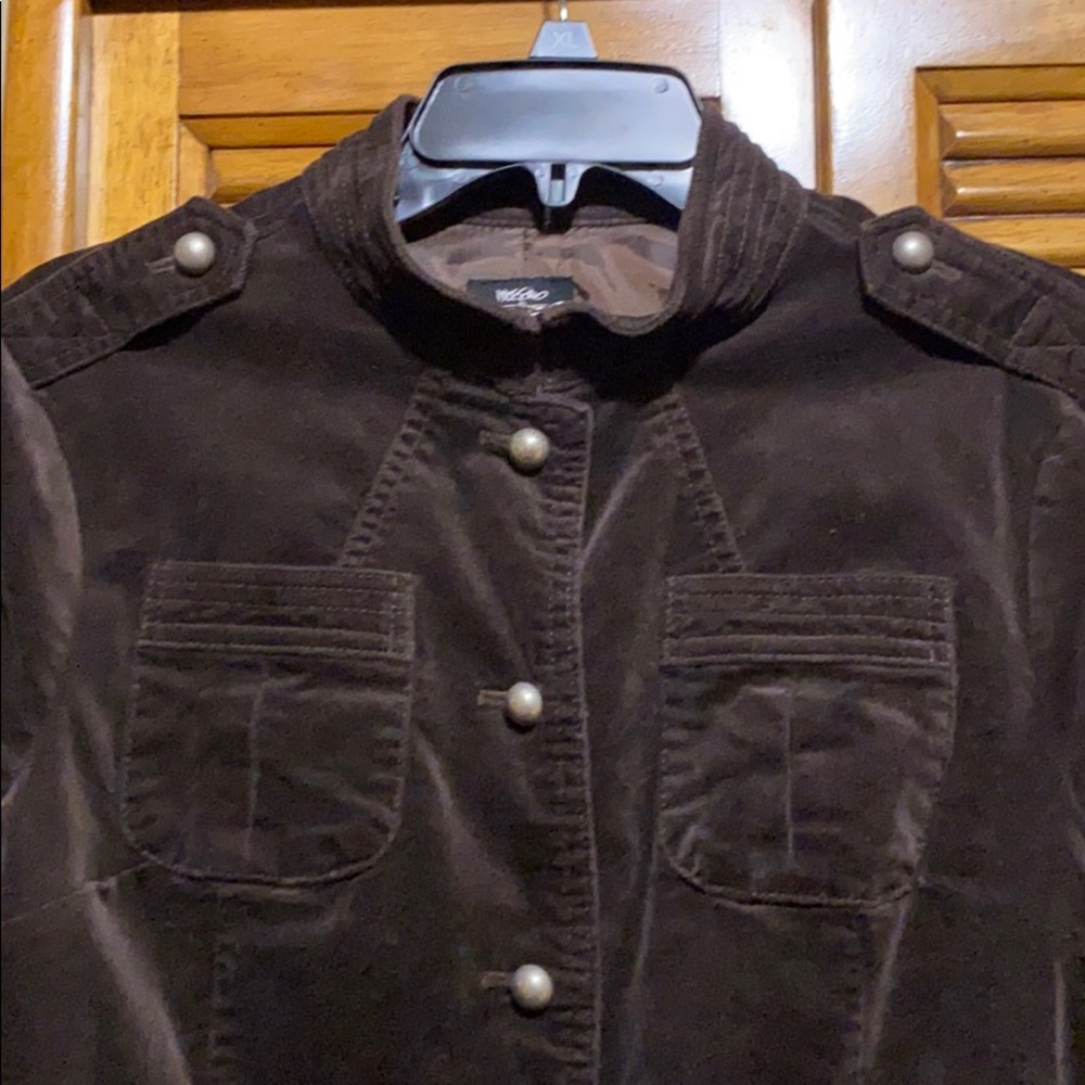 Mossimo Brown Velvet Button Down Jacket - image 2